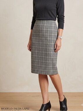 Zara Glen Plaid Pencil Skirt - Gray